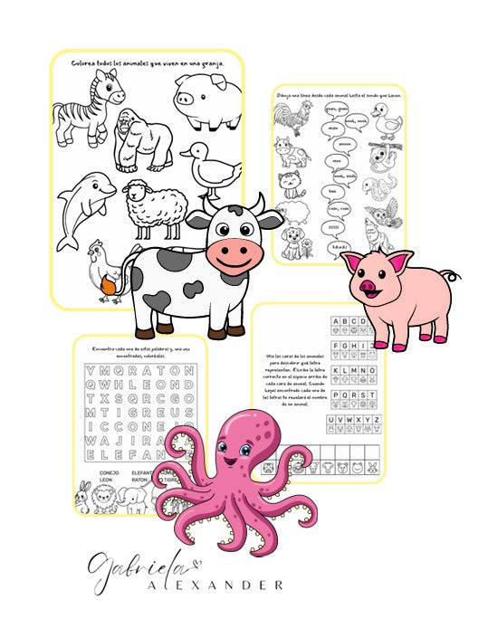Animales: Libro de actividades para nios