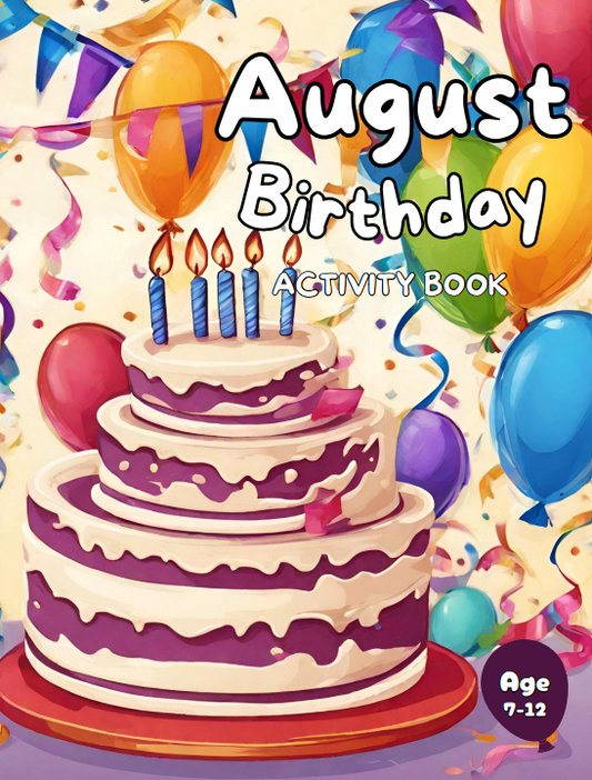 August Birthday: Activity Book For Kids